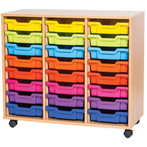 Triple Bay Classroom Storage Unit with 24 Trays – 779mm Height