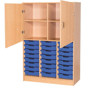 24 Tray Triple Bay Half Door Classroom Cupboard - 1510mm High
