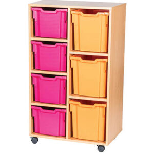 4 Extra Deep and 3 Jumbo Mixed Tray Double Bay Mobile or Static Unit - 1107mm High