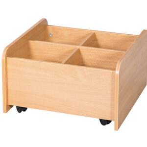 4 Well Low Mobile School Library Kinderbox - 645mm High