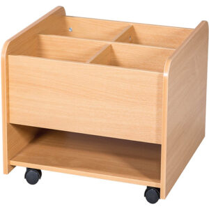 4 Well Mobile School Library Kinderbox - 645mm High