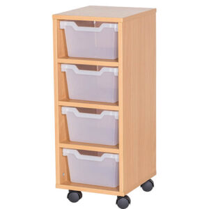 4 Deep Tray Cubby Mobile Unit - Single Bay