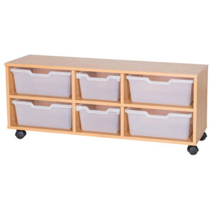 4 Wide 2 Deep Tray Cubby Mobile Unit - Triple Bay