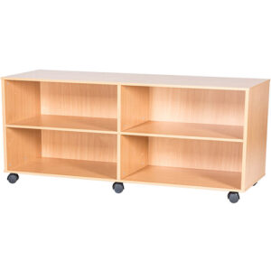 5 High Quad Bay Open Mobile or Static Classroom Storage Unit with 2 Fixed Shelves - 533mm High