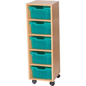 5 Deep Tray Single Bay Fixed Shelf Mobile or Static Unit - 1025mm High