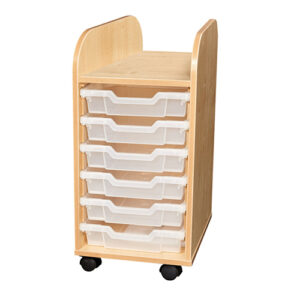 6 Shallow Tray Early Years Mobile Unit - Single Bay