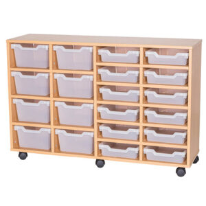 8 Deep 12 Shallow Tray Cubby Mobile Unit - Quad Bay