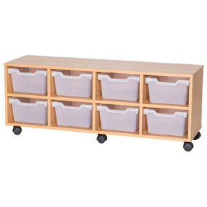 8 Deep Tray Cubby Mobile Unit - Quad Bay