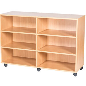 9 High Quad Bay Open Mobile or Static Classroom Storage Unit with 4 Fixed Shelves - 861mm High
