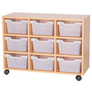 9 Deep Tray Cubby Mobile Unit - Triple Bay