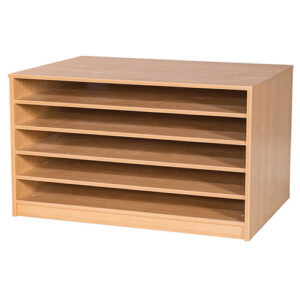 A1 Mobile or Static Education Paper Storage Unit - 5 Fixed Shelves