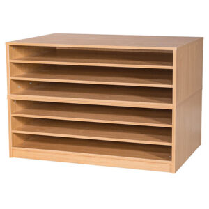 A1 Mobile or Static Education Paper Storage Unit - 6 Fixed Shelves