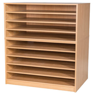 A1 Mobile or Static Education Paper Storage Unit - 9 Fixed Shelves