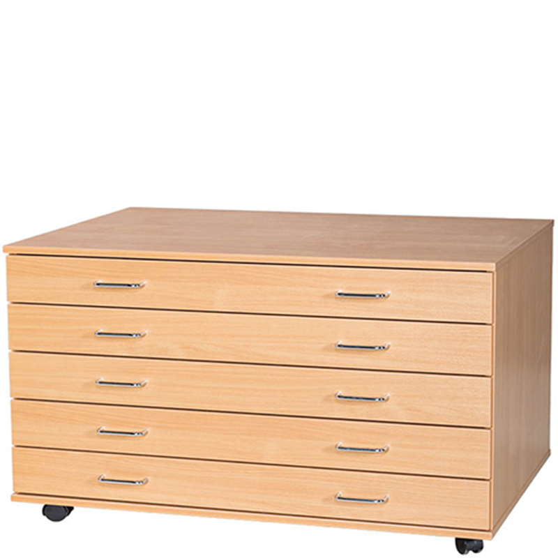 A1 Premium Wooden Plan Chest - 5 Drawer- 706mm High