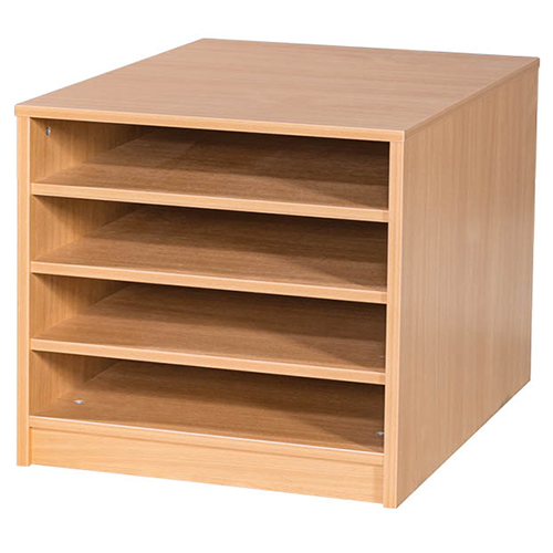 A2 Mobile or Static Education Paper Storage Unit - 4 Fixed Shelves