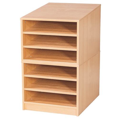 A2 Mobile or Static Education Paper Storage Unit - 6 Fixed Shelves
