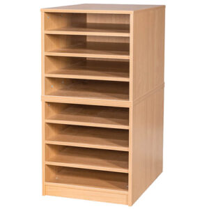 A2 Mobile or Static Education Paper Storage Unit - 8 Fixed Shelves