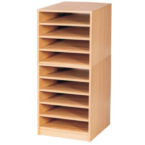 A2 Mobile or Static Education Paper Storage Unit - 9 Fixed Shelves