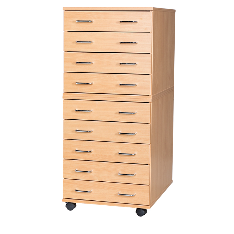 A2 Premium Wooden Plan Chest - 9 Drawer - 1227mm High
