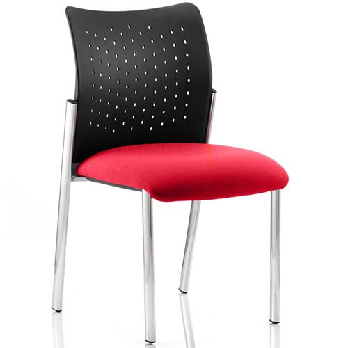 Academy Red Reception Chair – Chrome Frame, Armless & Stackable