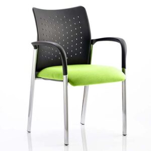 Academy School Reception Lime Green Chair - Chrome Frame With Arms