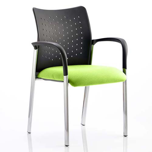 Academy School Reception Lime Green Chair - Chrome Frame With Arms