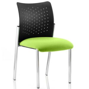 Academy Lime Green Reception Chair – Chrome Frame, Armless & Stackable