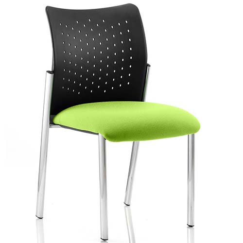 Academy Lime Green Reception Chair – Chrome Frame, Armless & Stackable