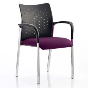 Academy School Reception Purple Chair - Chrome Frame With Arms