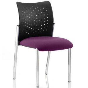 Academy Purple Reception Chair – Chrome Frame, Armless & Stackable