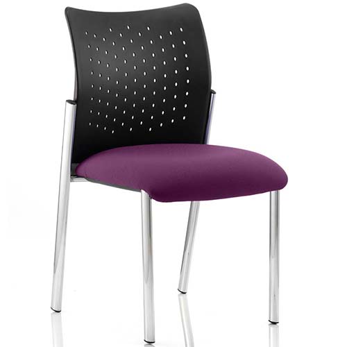 Academy Purple Reception Chair – Chrome Frame, Armless & Stackable