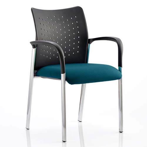 Academy School Reception Teal Chair - Chrome Frame With Arms