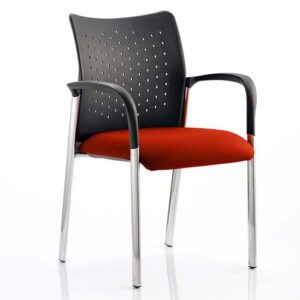 Academy School Reception Tobasco Orange Chair - Chrome Frame With Arms