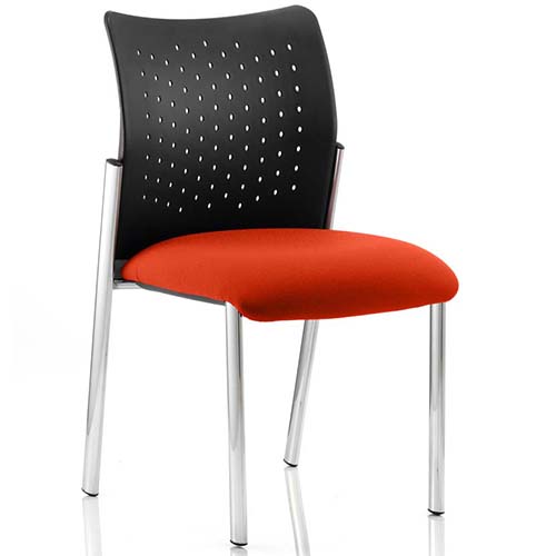 Academy Orange Reception Chair – Chrome Frame, Armless & Stackable