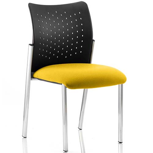 Academy Yellow Reception Chair – Chrome Frame, Armless &; Stackable