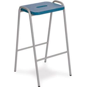 Beech MDF Colour Stained Flat Top Classroom Stacking Stool - 430mm High - Set of 4