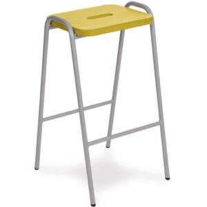 Beech MDF Colour Stained Flat Top Classroom Stacking Stool - 685mm High - Set of 4