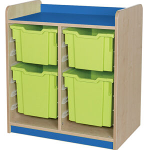 KubbyClass Double Bay 4 Tray Combination Classroom Storage Unit - 792mm High