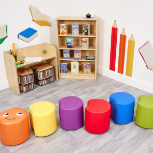 ACORN Durable Soft Seating Bookworm Design Module Foam Seats - Set of 6