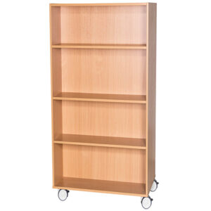 Britannia Double sided Mobile School Bookcase - 4 Shelf - 1500mm High