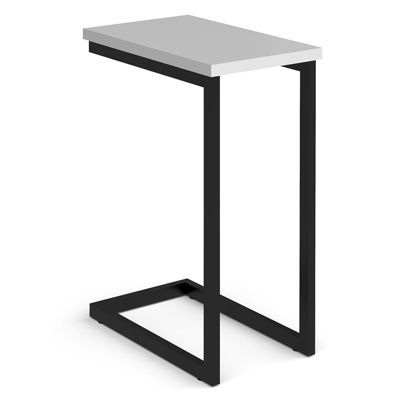 Buddy Laptop Table with Black Frame and White Top