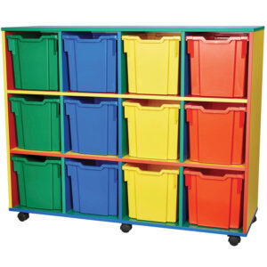 COLORE! 12 Jumbo Tray Mobile Quad Storage Unit - 1107mm High