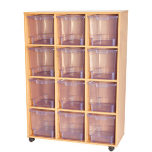 Craft Crystal Clear 12 Jumbo Tray Triple Bay Storage Unit - 1510mm High