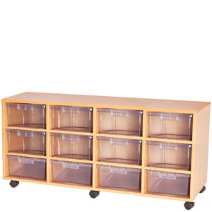 Craft Crystal Clear 12 Deep Tray Quad Bay Storage Unit - 615mm High