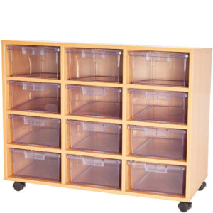 Craft Crystal Clear 12 Deep Tray Triple Bay Storage Unit - 779mm High