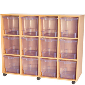 Craft Crystal Clear 12 Jumbo Tray TQuad Bay Storage Unit - 1107mm High