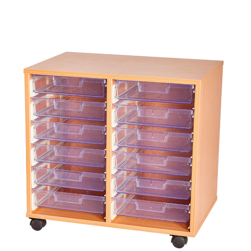 Craft Crystal Clear 12 Tray Double Bay Storage Unit - 661mm High