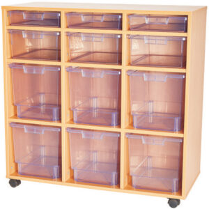Craft Crystal Clear 12 Variety Tray Triple Bay Storage Unit - 1021mm High