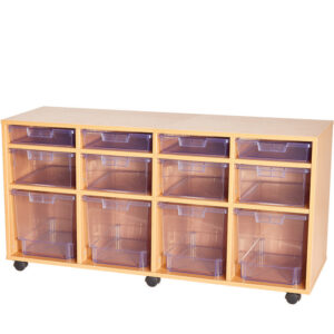 Craft Crystal Clear 12 Variety Tray Quad Bay Storage Unit - 697mm High