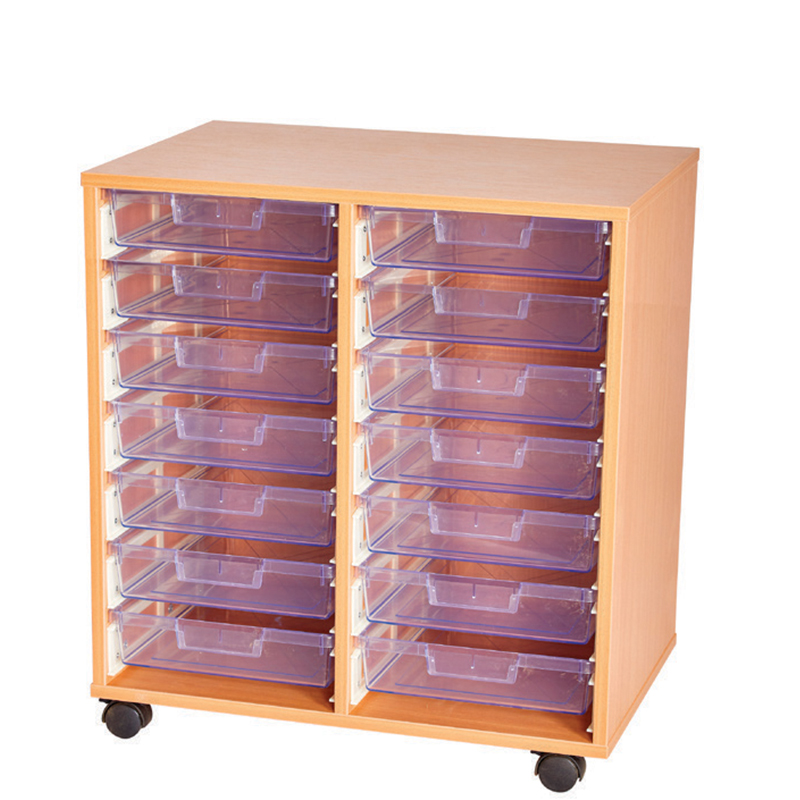 Craft Crystal Clear 14 Tray Double Bay Storage Unit - 752mm High
